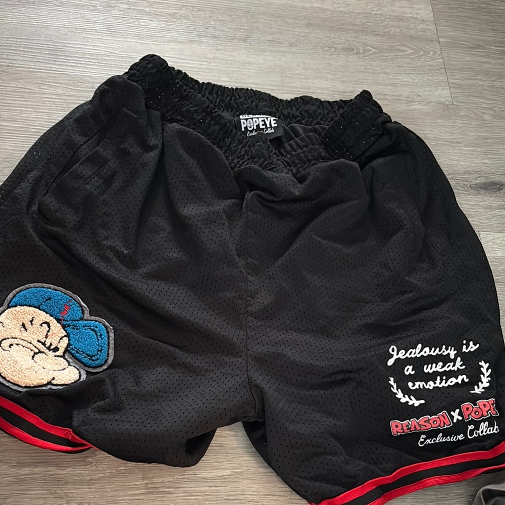 Popeye Black basketball Shorts